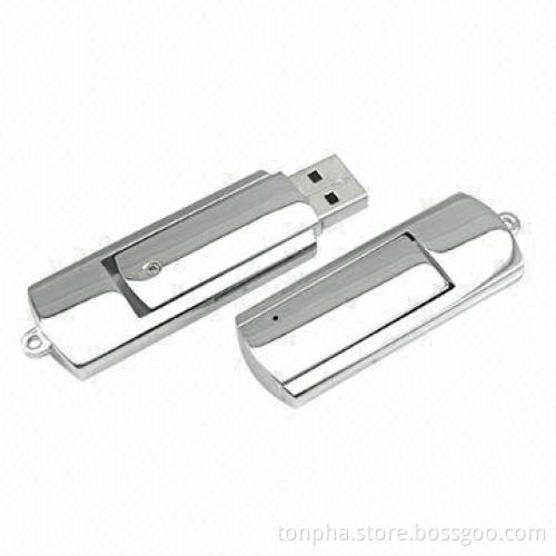 2GB Swive Out USB Flash/Pen Drives/Disks, Metal Case with Keyring